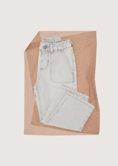 Straight-fit jeans with elastic waist