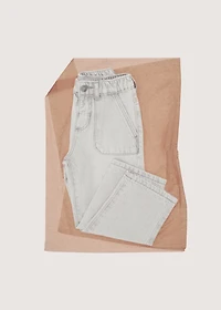 Straight jeans with elastic waist