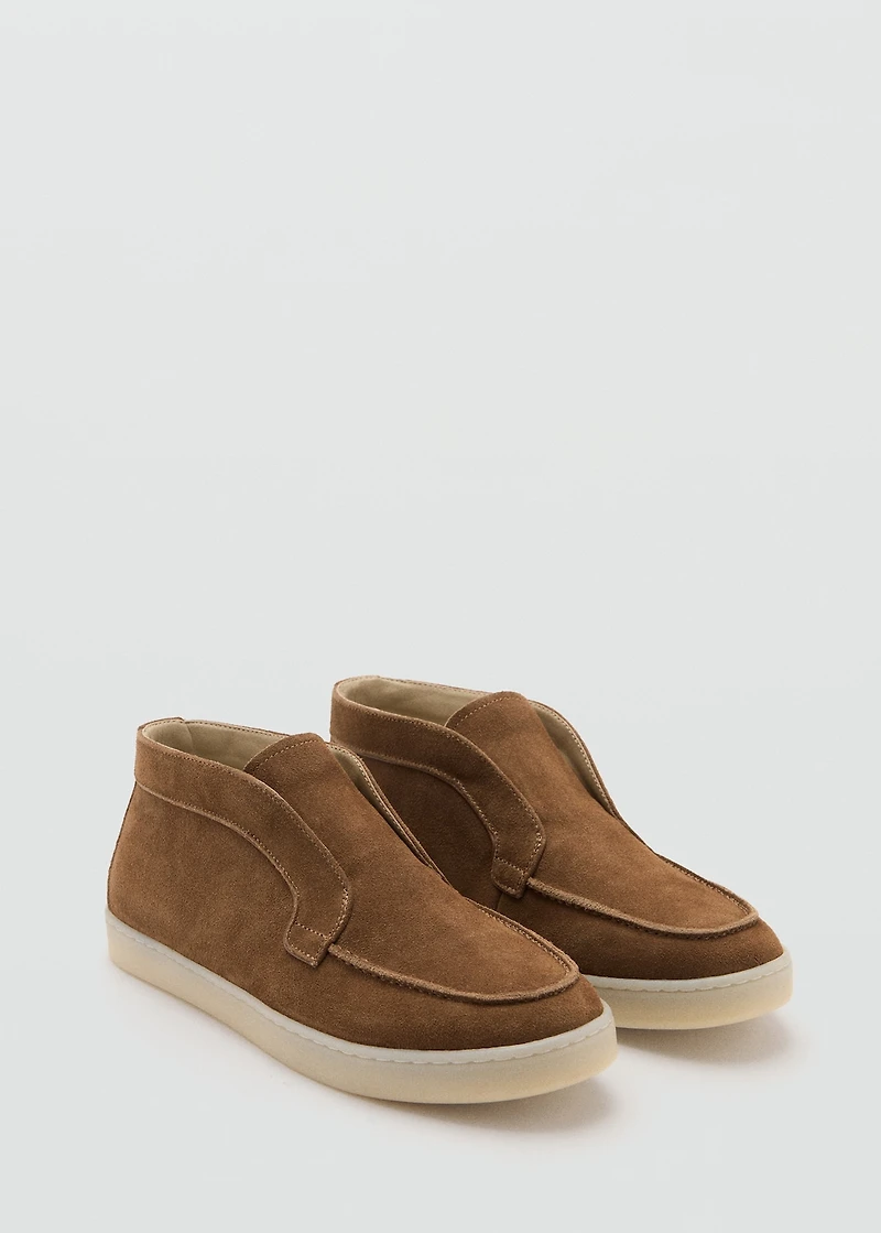 Suede leather ankle boots