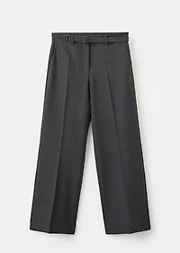 Belt straight-fit pants