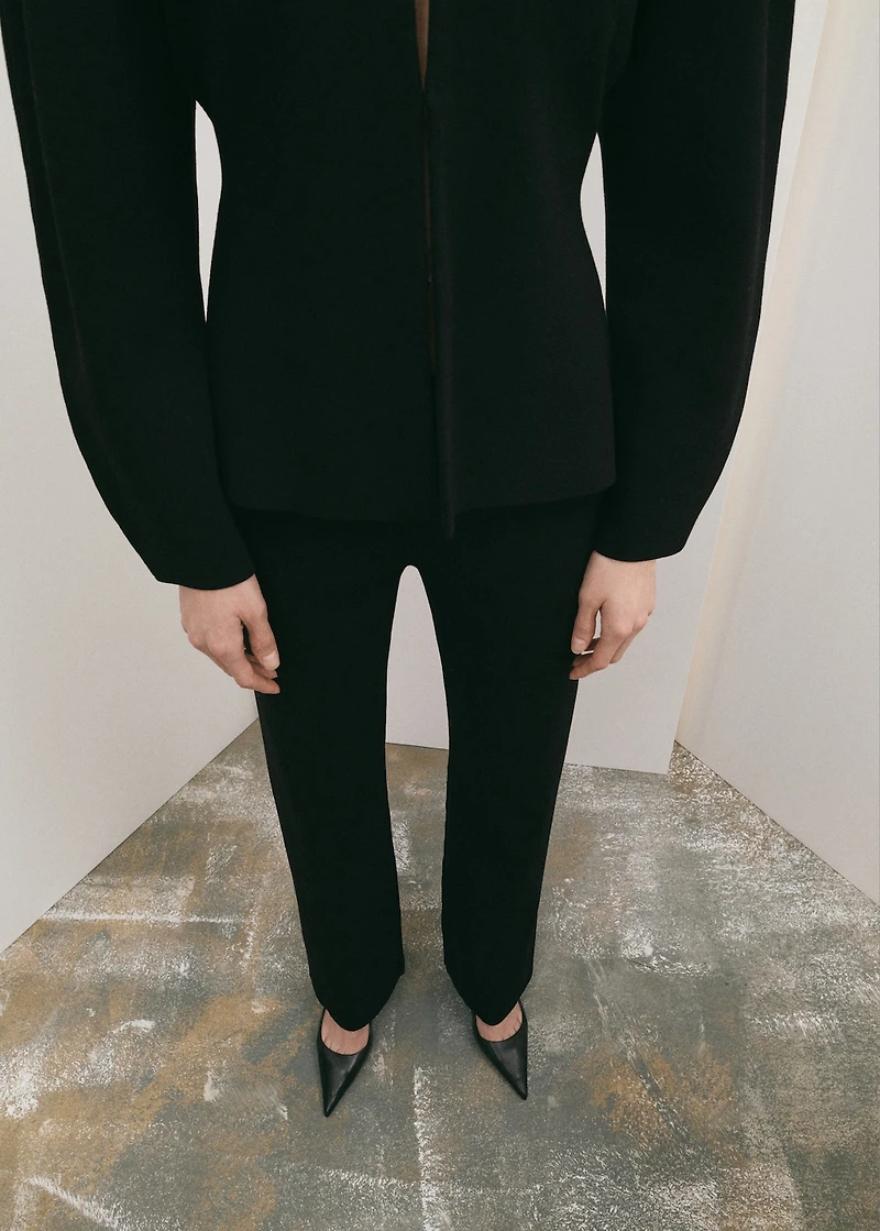 Side slit knit pants