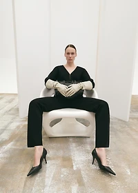 Side slit knit pants