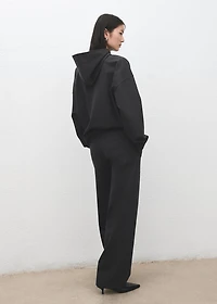 Speckled knitted sweatshirt with hood