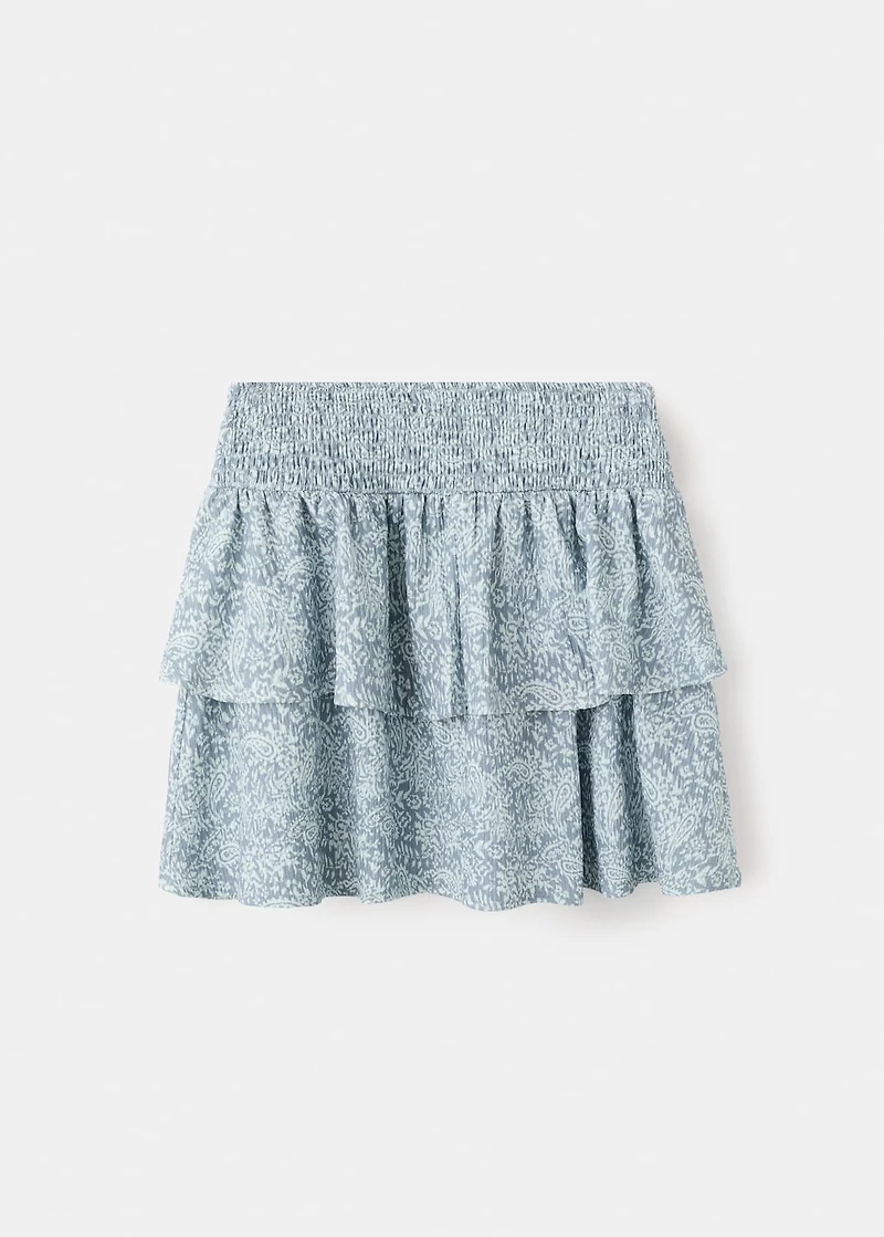 Printed ruffle skirt