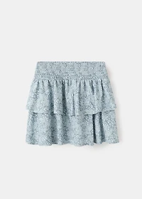 Printed ruffle skirt
