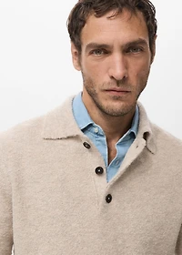 Mini boucle knit polo shirt