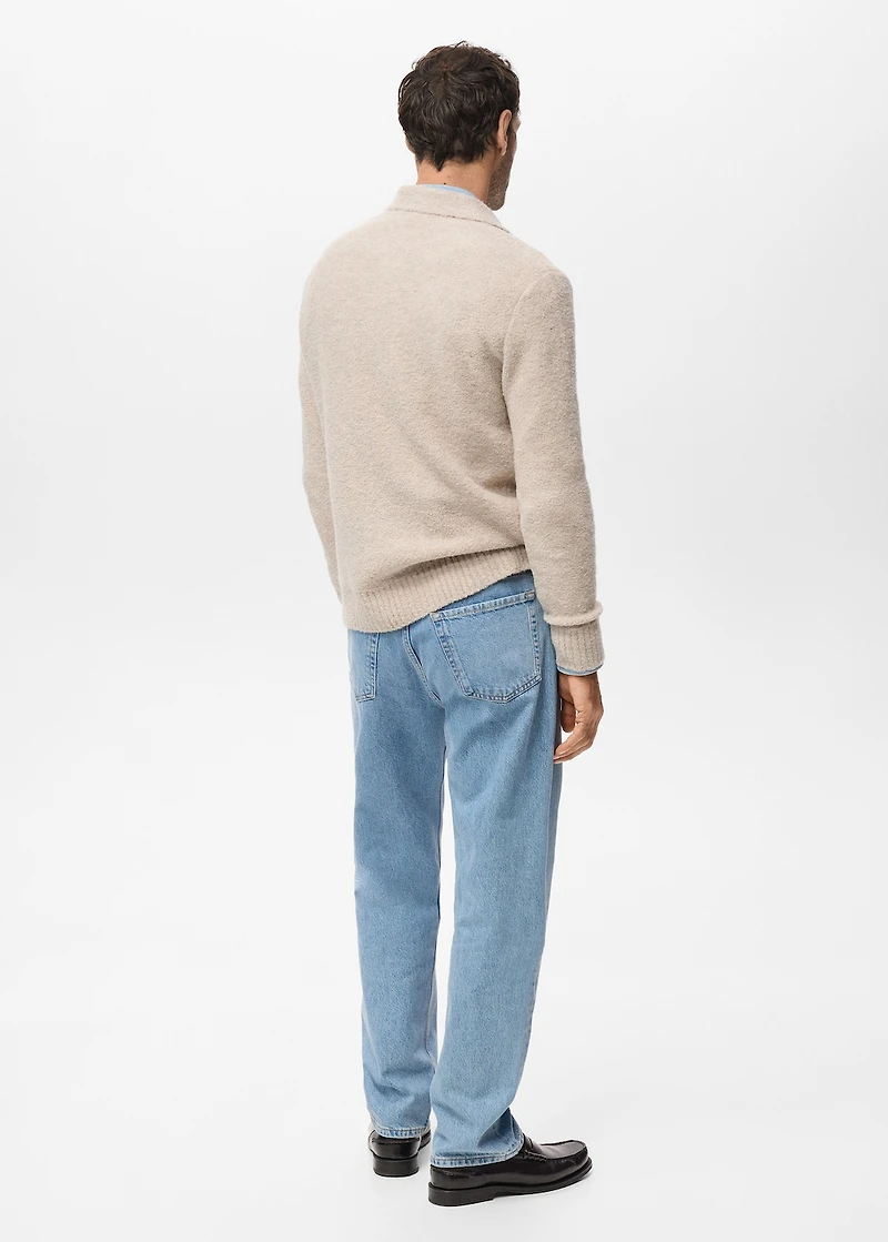 Mini boucle knit polo shirt