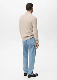 Mini boucle knit polo shirt