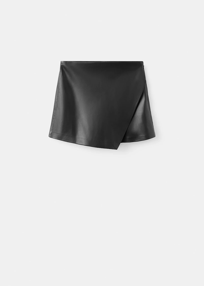 Faux-leather culottes