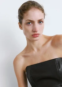 Short faux-leather dress