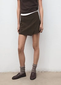 Checked asymmetric skirt