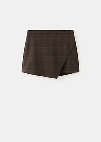 Checked asymmetric skirt