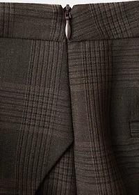 Checked asymmetric skirt