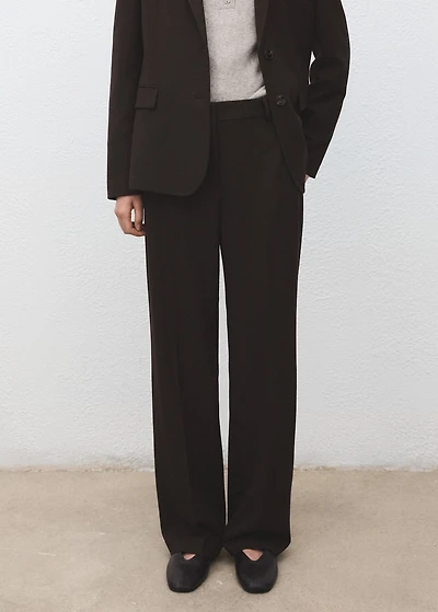 Straight-fit suit pants