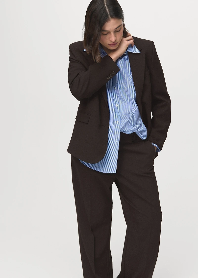 Straight-fit suit pants