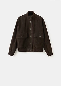 Buttoned suede jacket