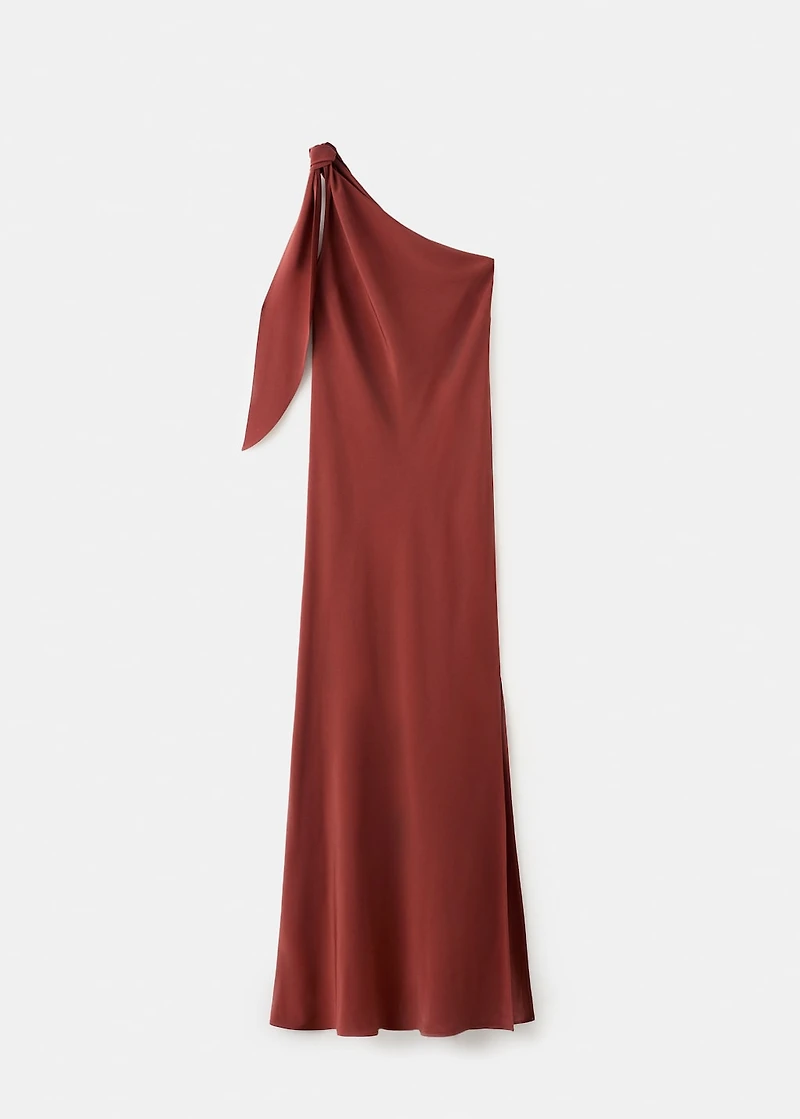 Asymmetrical dress with knot strap
