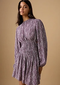 Printed dress with lurex cut-out