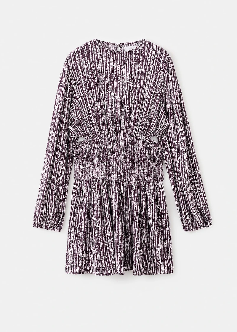 Printed dress with lurex cut-out