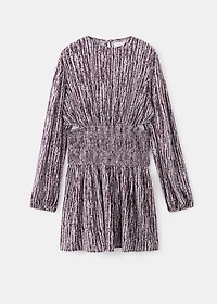 Printed dress with lurex cut-out