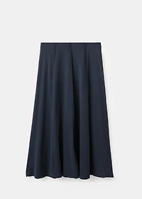 Knitted long skirt with seam detail