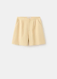 Straight linen-blend shorts