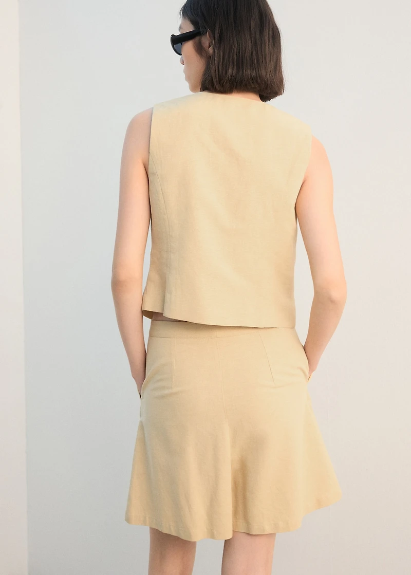 Straight linen-blend shorts