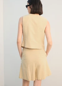 Straight linen-blend shorts