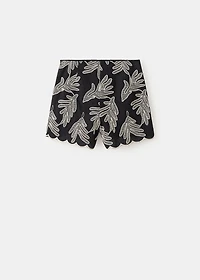 Embroidered cotton shorts