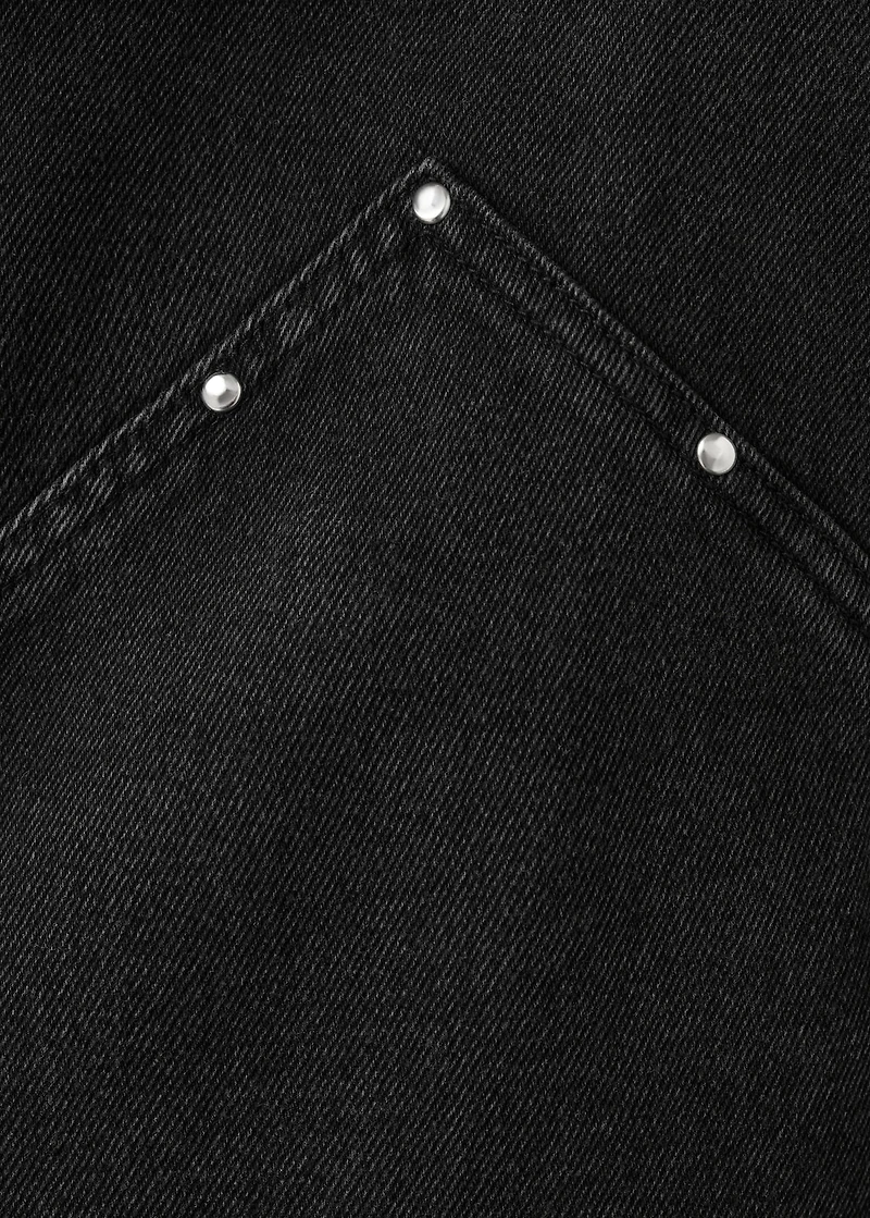 Denim shirt with studs