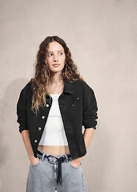 Denim shirt with studs