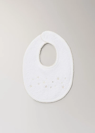 Embroidered cotton bib with stars