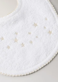 Embroidered cotton bib with stars