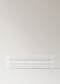 Linen table runner with embroidered hemstitch