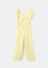 Floral embroidery jumpsuit