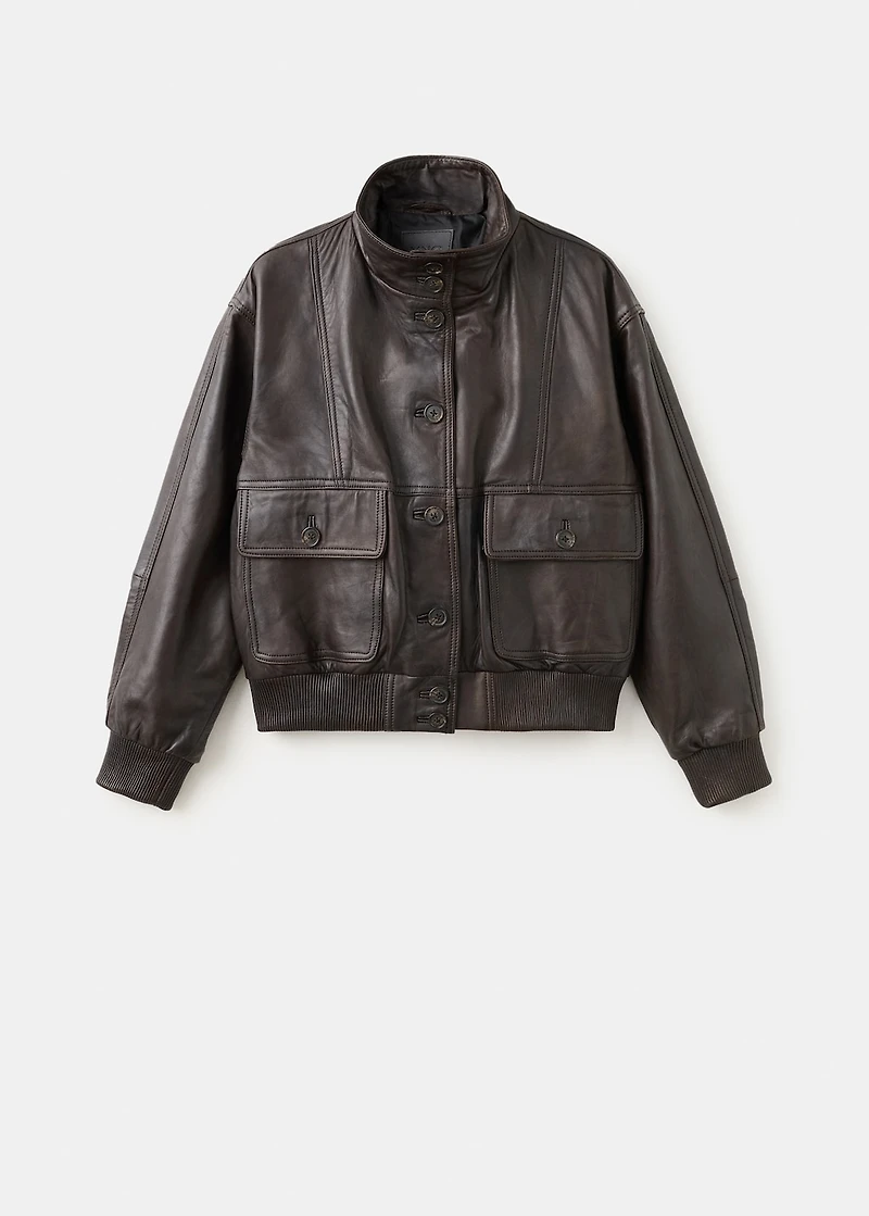 Oversize leather biker