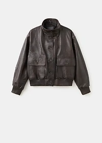 Oversize leather biker