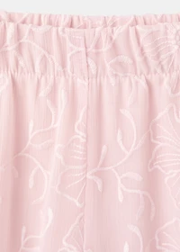 Embroidered fluid pants