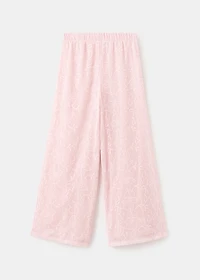 Embroidered fluid pants