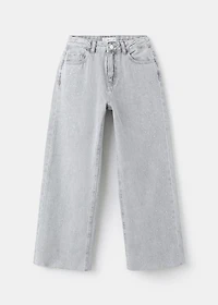 Wide leg rhinestone jeans