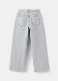 Wide leg rhinestone jeans