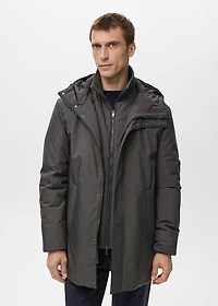 Detachable water-repellent padded parka