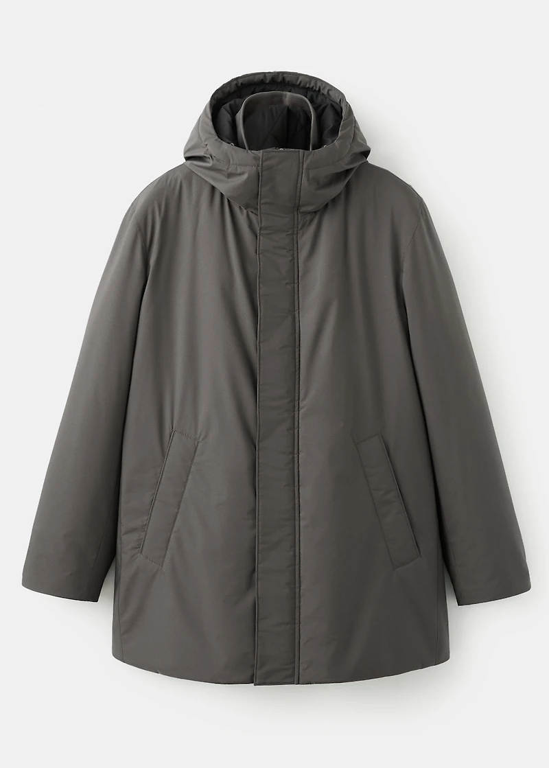Detachable water-repellent padded parka