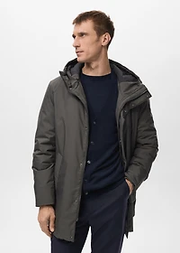 Detachable water-repellent padded parka