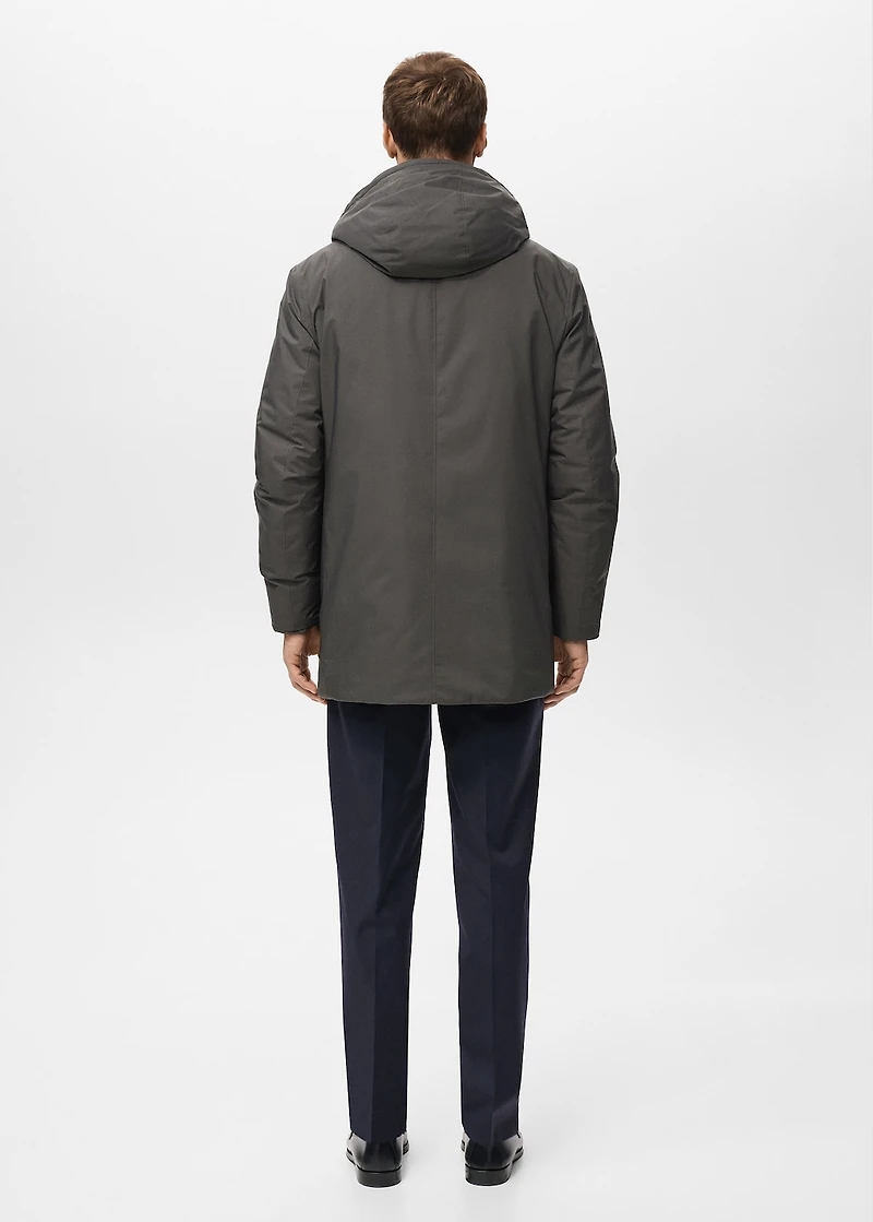 Detachable water-repellent padded parka