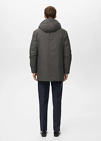Detachable water-repellent padded parka