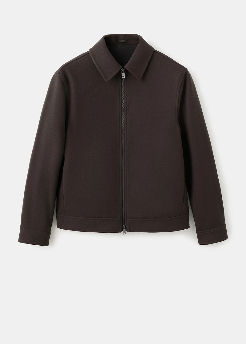 Wool zip-up jacket
