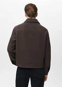 Wool zip-up jacket