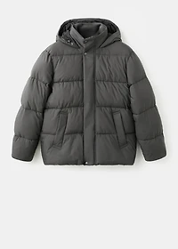 Short water-repellent puffer jacket