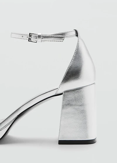 Metallic heel sandals